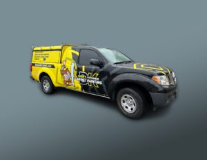 Black And Yellow Truck With A Yellow Canopy